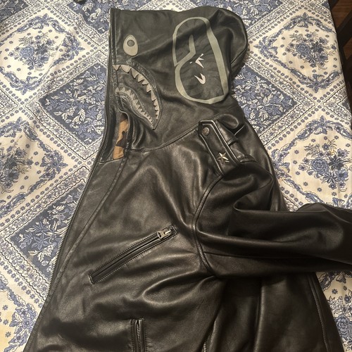 Bape sheepskin leather shark - leather,