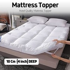 Hotel Quality Mattress Topper 10cm Deep Thick Single Double King Super ALL SIZES