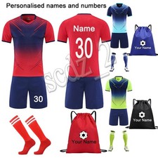 Personalized Football Kids Boys Girls kit Shirt Bag Training Set Birthday Gift