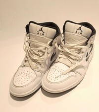 Used Air Jordan 1 Mid UK size 7.5 White / Black