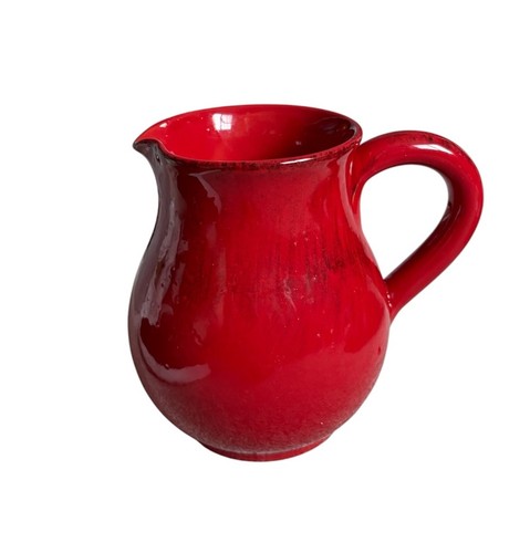 Vintage red pottery pitcher - red,