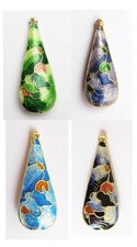 4 Cloisonne Pendants Black