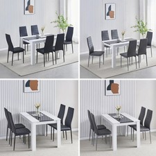 Dining Table Set and 6 4 black
