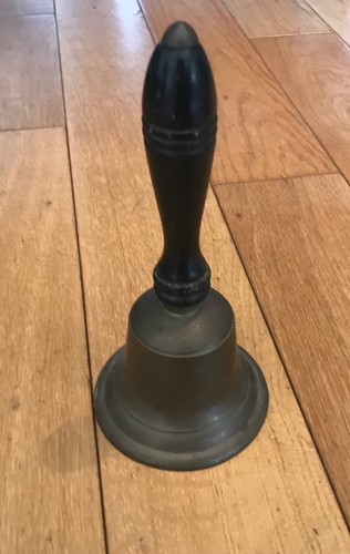 Antique hand bell brass - bell,