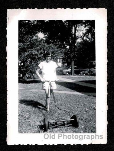 Woman cutting grass - woman,