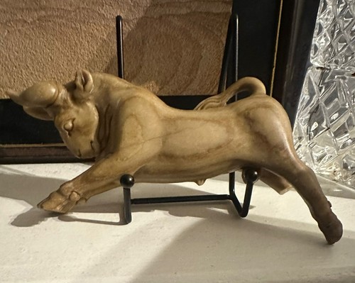 Marble travertine bull - marble/travertine,