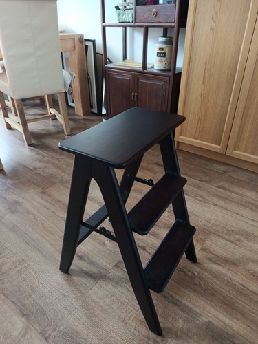Foldable wooden step stool - foldable, 2-step