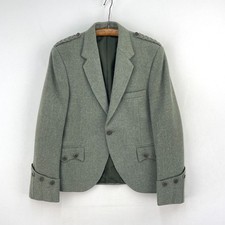 Geoffrey the Tailor Tweed Kilt Jacket Mens 38R Lovat Green Wool Highland Argyll