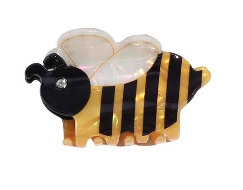 Gem honey bees hair claw - honey,