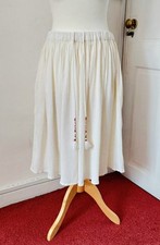Rika White Cotton Crinkled Skirt Size S