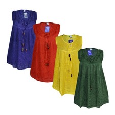 Embroidered Viscose Tunic Top