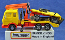 Matchbox Super-Kings K-43 MERCEDES Truck & DOLLY Trailer LOG PIPE WOOD TRANSPORT
