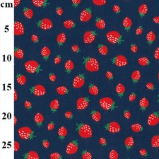 Polycotton Fabric Strawberries