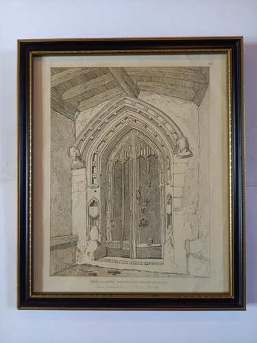 Framed engraving west door way - west, door-way