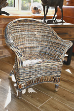 Kids Lloyd loom style cane chair ... zebra weave wicker childs chair