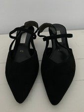 GABOR BLACK KITTEN HEEL SUEDE SLINGBACK SHOES/SANDALS  UK 4.5