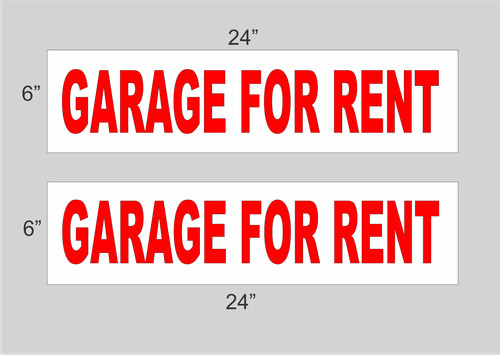Red garage for - rent, 6"x24"