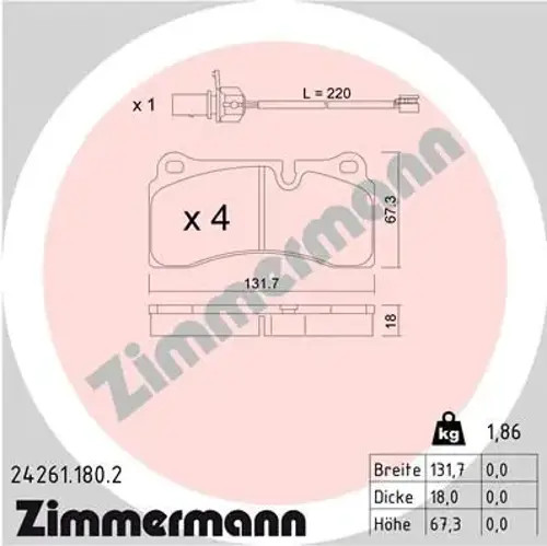 Brake pads 24261 180 - brake, 24261.180.2