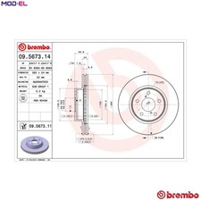 2x BRAKE DISC 09.5673.11 FOR