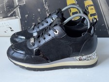 CARVELA Ladies Gems Black Low Top Trainers EU 37