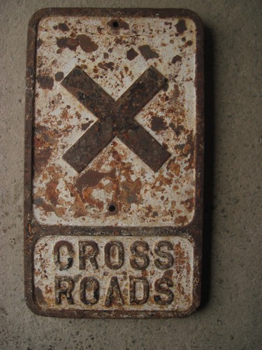 Vintage cast iron road - , sign