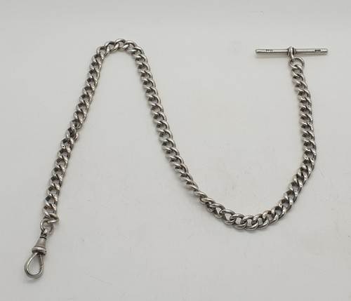 Sterling silver albert chain - silver,