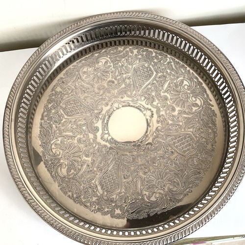 Round galleried silver - silver, plated