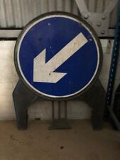 Bear left Road Works Sign Plastic Frame