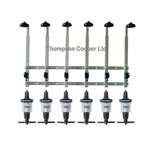 6 Bottle Wall Bracket Set & 6 50ml Spirit Measure Optic Wall Fixing Bar Home