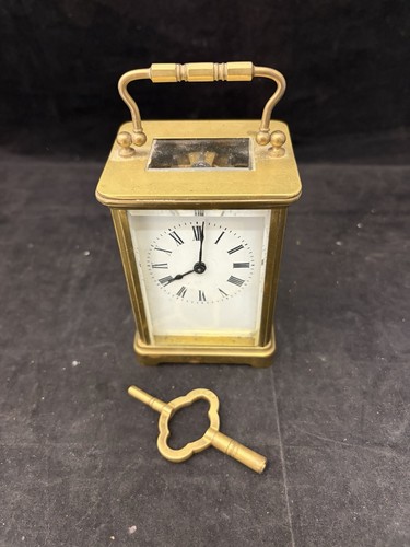 Antique french brass carriage - french,