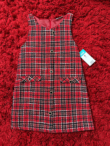 Girls red check tweed - girls,