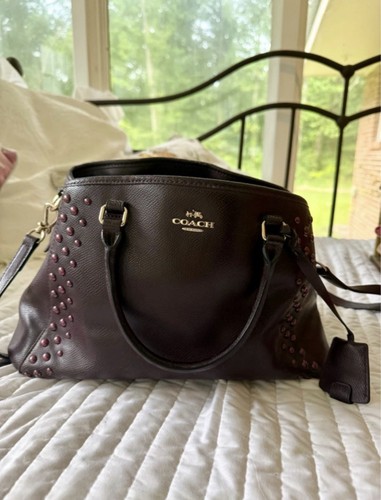 Coach plum burgundy studded - coach, plum/burgundy