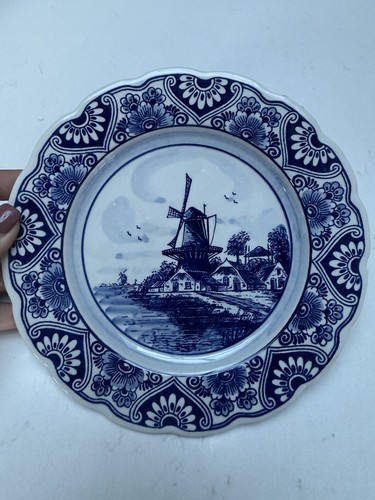 Delft blue windmill - blue,