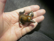 Hand Carved wood netsuke cat