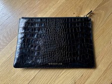 WHISTLES LEATHER ZIP TOP POUCH
