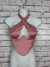 BN Oh Polly Pink Satin Diamante Corset Top - Size 8