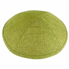 Linen Kippah Olive Green