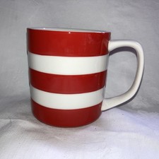 T Green Cornishware Tea Coffee Mug Cornish Red White 10oz Cup Straight Sided