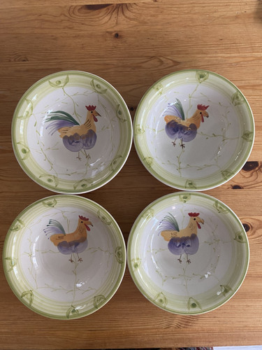 Handpainted rooster breakfast - handpainted,