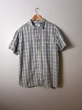 Mantaray checked short sleeve shirt XXXL blue white casual summer 