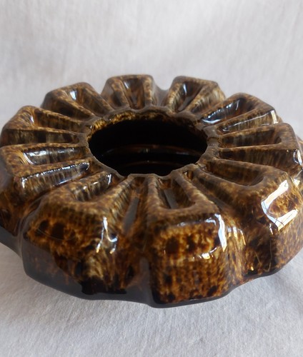 Vintage ceramic brown glaze - vintage,