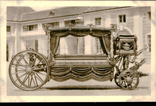 Postcard red hearse - postcard:,