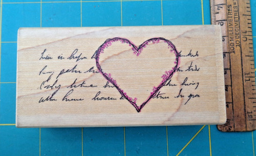 Heart with script rubber - heart,
