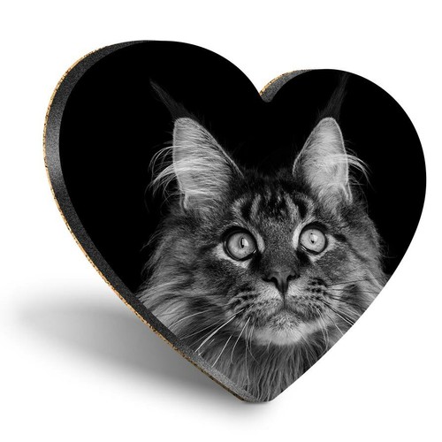 Heart mdf coasters - heart, bw