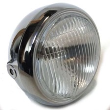 Headlight Round Chrome Complete Universal 4.5 Inch BSA, Triumph, Honda