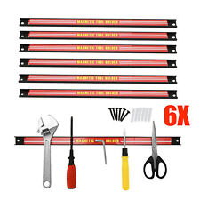 3/6pcs 18" Heavy Duty Magnetic Tool Bar Storage Holder Rack Garage Wall Strips