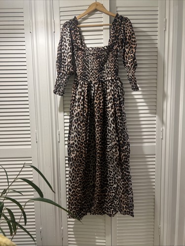 Ganni shirred leopard print - ganni,