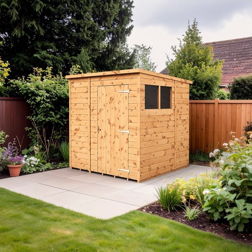 Empire pent garden - garden, shed
