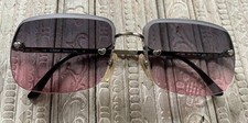 Vintage CHLOE Sunglasses 48S 753, Rimless Hombre Tint - Cute Mini Hearts 90s Y2K