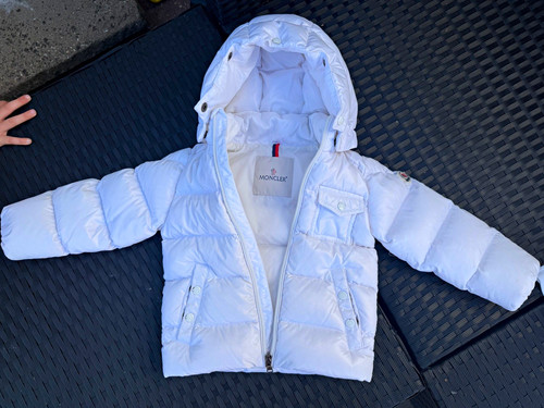 Moncler baby white hooded - white,